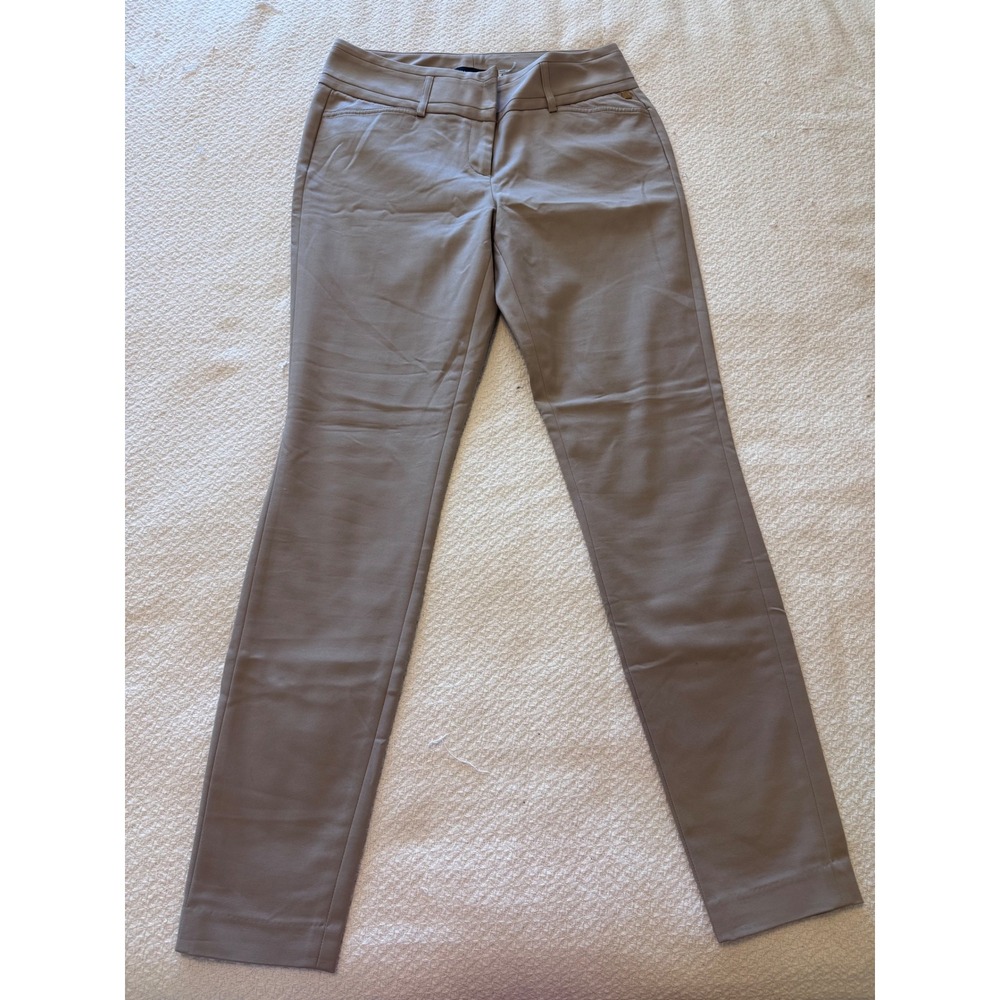Ivanka Trump Womens Taupe Tan Slim Leg Dress Pants Trousers Size 4
